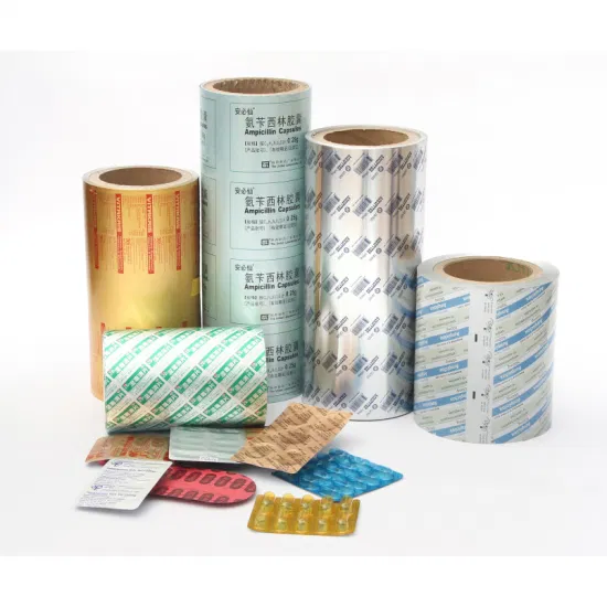 Printed Blister Lidding Foil Rolls Medical Packing Ptp Aluminium Foil for Pharmaceutical
